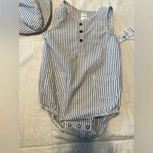Carters striped boys button romper